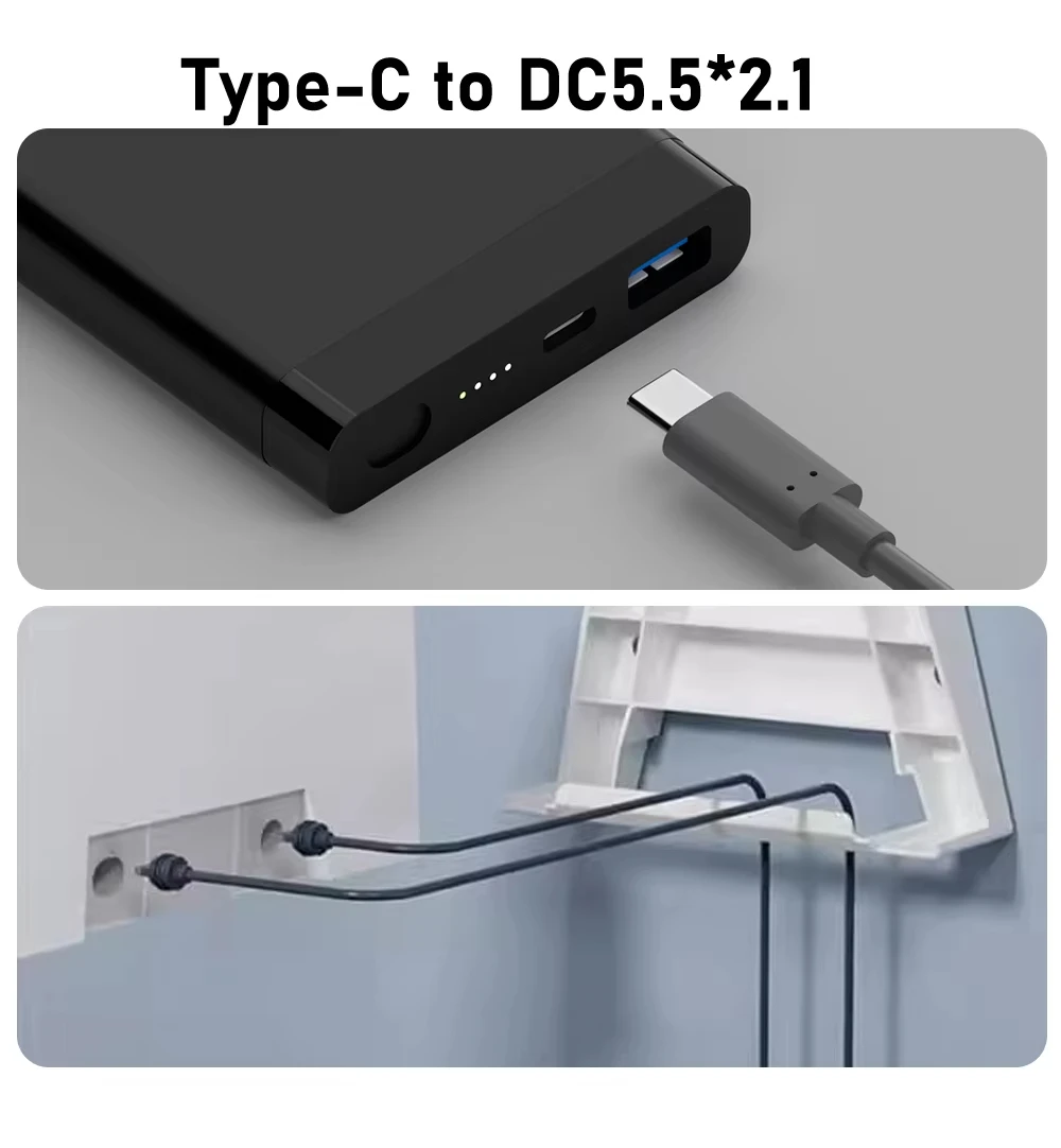 50M Starlink Mini USB C to DC Cable 140W PD 28V 5A 16AWG Fast Charging Wires Customized Length Waterproof Mini DC Charging Cable