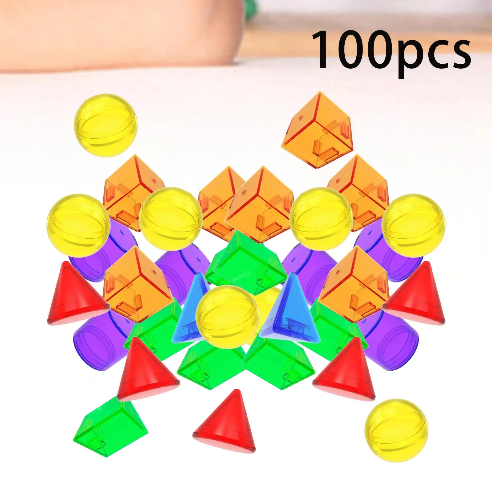 100x Geometrische Vaste Stoffen Kleuren Sensorische Geometrie Helper Meting Educatief Speelgoed Montessori Voor Games Cadeau-Activiteit Lesgeven Thuis