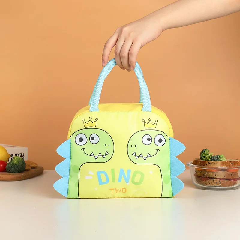 Borsa per il pranzo con dinosauro di grande capacità Borsa per pasti Shiba Inu in cartone animato Borsa a chiusura lampo Borsa per imballaggio