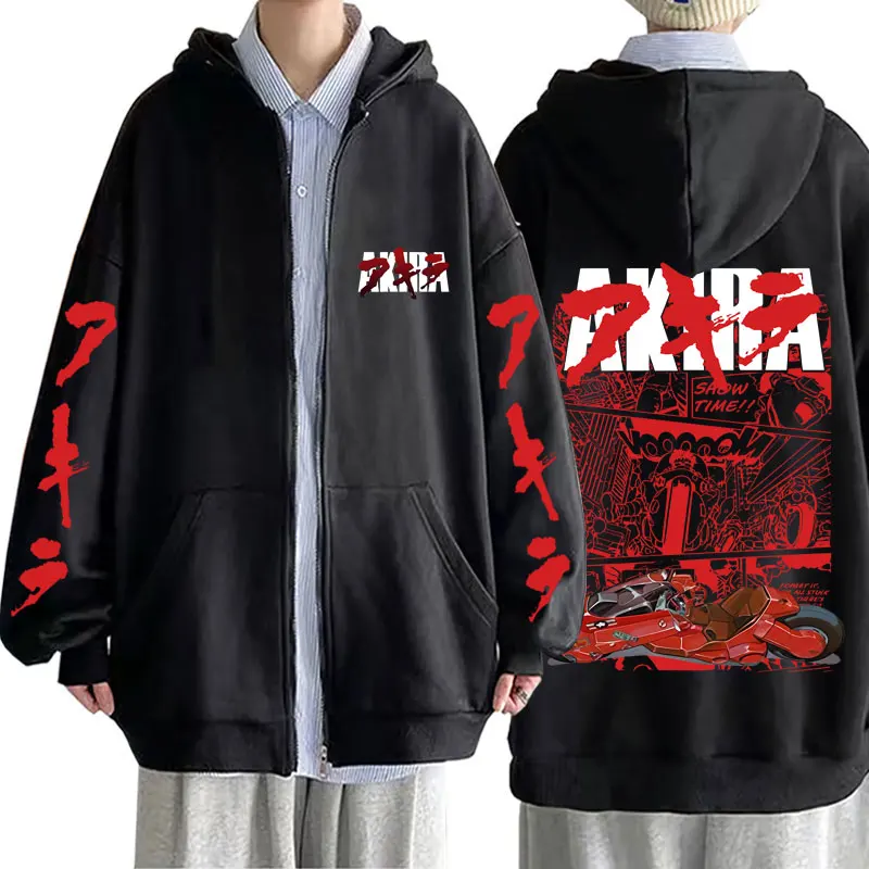 

Japanese Science Fiction Cartoon Movie Anime Akira Shotaro Kaneda Zipper Hoodie Men Women Casual Vintage Oversized Zip Up Jacket