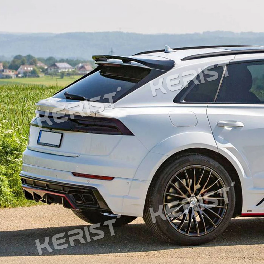 Carbon Fiber Rear Top Trunk Roof Lip Spoiler Wing Glossy Black for Audi Q8 SQ8 2018-up