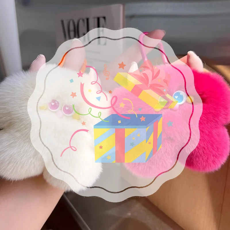 لطيف Kawaii موضة أفخم دمية المفاتيح قلادة المرأة الإبداعية رقيق حقيبة إكسسوارات جذابة سيارة المفاتيح ظهره الديكور #1