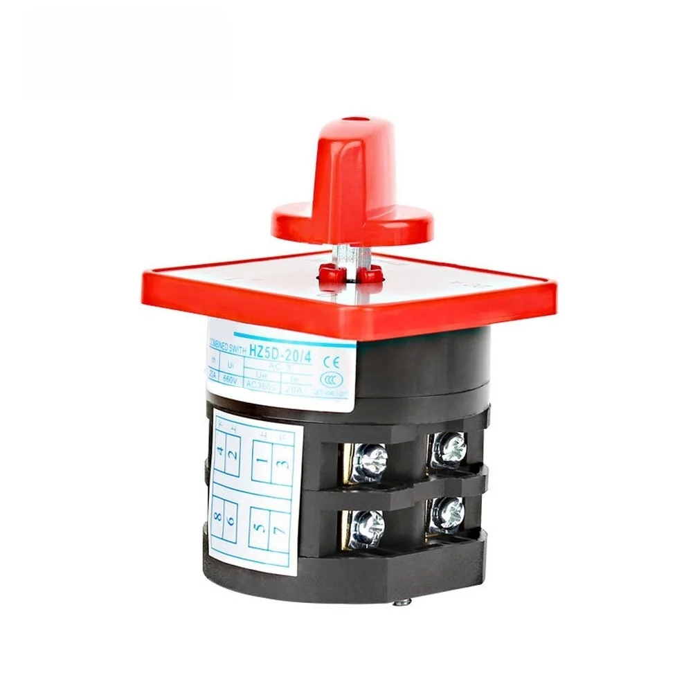1pc 0-1 2 Gears 2 Sections Four Poles Combination Switch 20A Rotary Changeover Switch For Electrical Systems