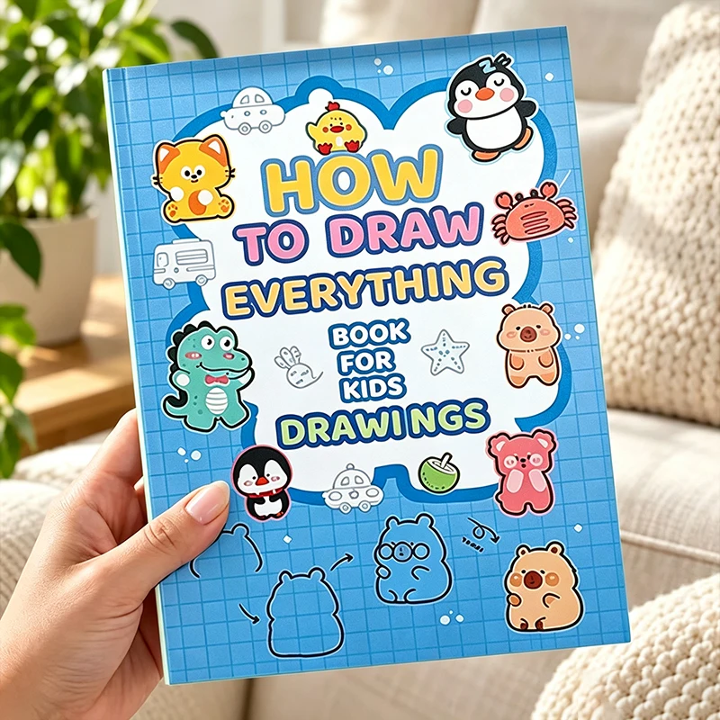 Children's Step-By-Step Drawing Book - Step-By-Step Drawing and Coloring Activity Book, Fun Learning Adventures for Focus and Problem-Solving Skills, Suitable for Home and School