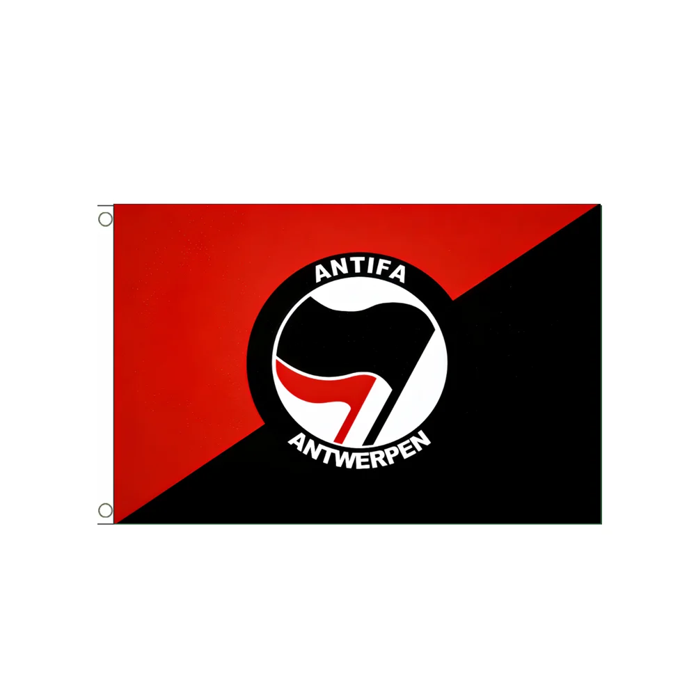 

Antifa Antwerpen Flag 2x3ft 3x5ft - Anti-Fascist Red Black Banner, Polyester Progressive Activist Wall Decor for Protest & Home