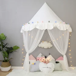 Kids Teepee Tents Children Play House Castle Cotton Foldable Tent Canopy Bed Curtain Baby Crib Netting Girls Boy Room Decoration