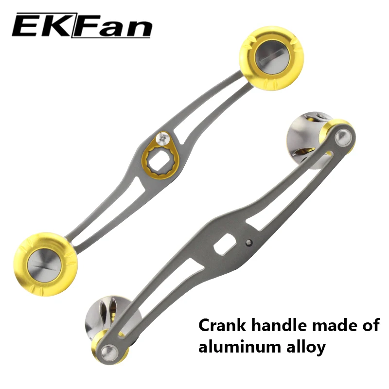 EKFan 120mm Angelrollen-Griff aus Aluminiumlegierung mit Doppelknopf, 7*4/8*5mm Loch für A/S/D Baitcasting- und LURE-Rollen, Zubehör – Detail 3