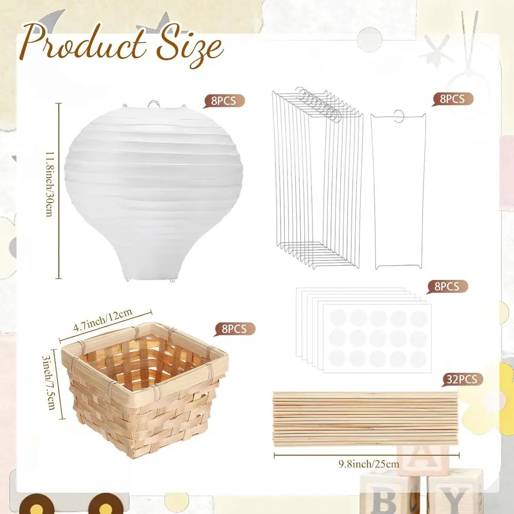 11,8 бумажных фонариков и плетеных корзин для центральных шаров своими руками — идеально подходит для определения пола, детского душа и свадьбы.