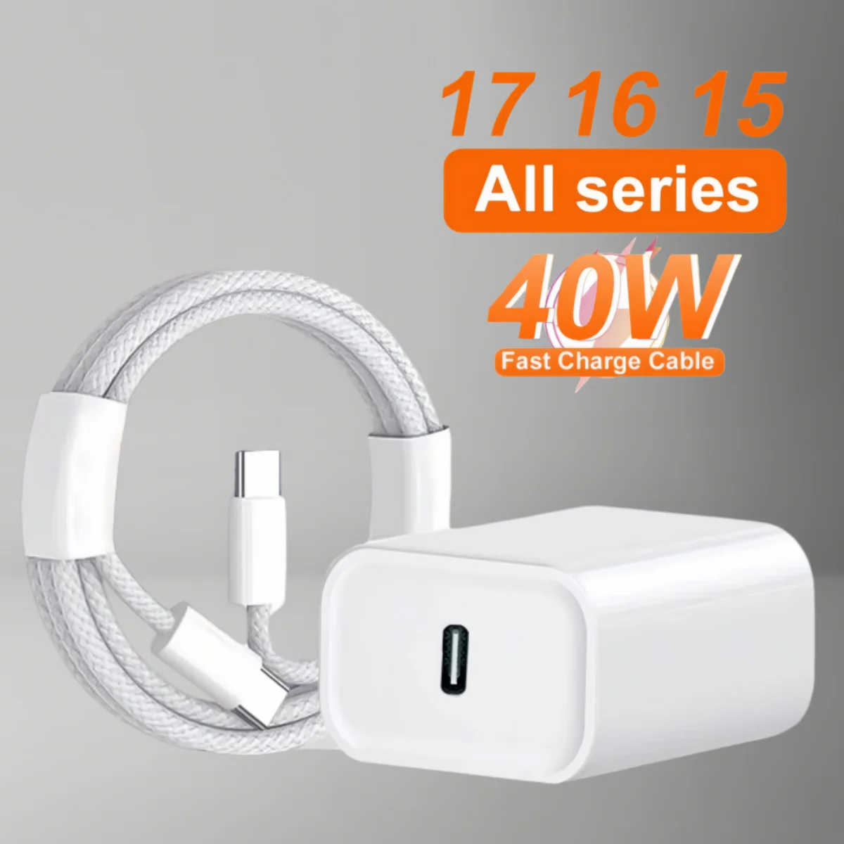 PD 40W Phone Charger Fast Charging Cable For iPhone 14 15 16 17 Pro Max 17 Air Plus Data Line Power Adapter