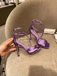 Fish mouth high heels female Xia Fangtou, straight strap, thin heel, exposed toe, sexy European and American high-heeled sandals