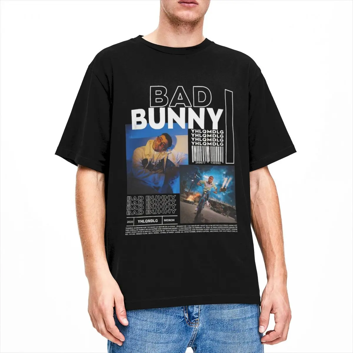 Men Women Bad Bunny Trap Music Singer T Shirt Merch Novelty Cotton T Shirt Tee Clothing Printed