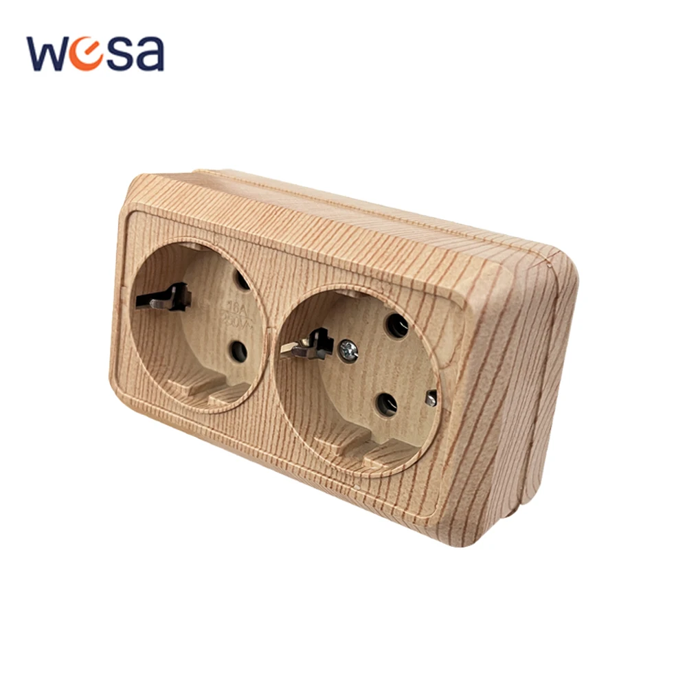 Wood Wall Surface Socket for Outdoor Use