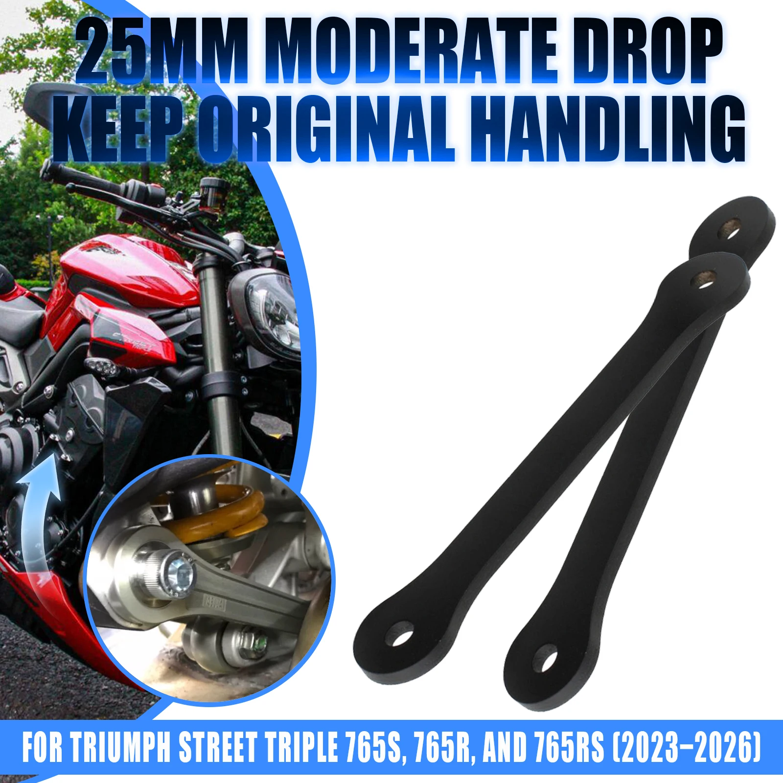 Motorcycle Accessories Rear Lowering kit Dog Bones Linkage For Triumph Street Triple 765S 765R 765RS 2023 2024 2025 2026