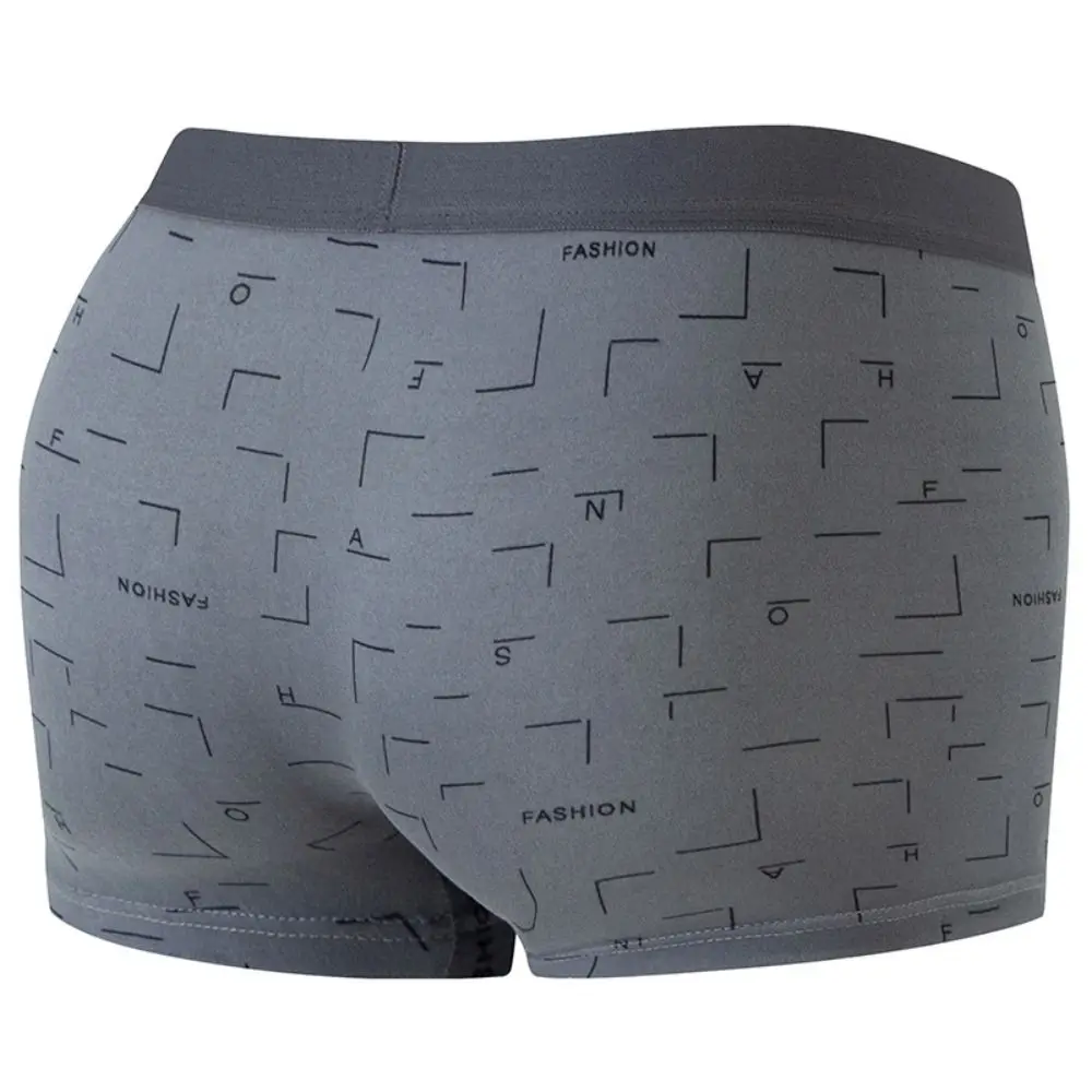 4 قطعة شريط رسالة الرجال سراويل مسطحة كبيرة الحجم سلس بسيط الملاكمين السراويل منتصف الخصر الملابس الداخلية للرجال الذكور/الفتيان #3