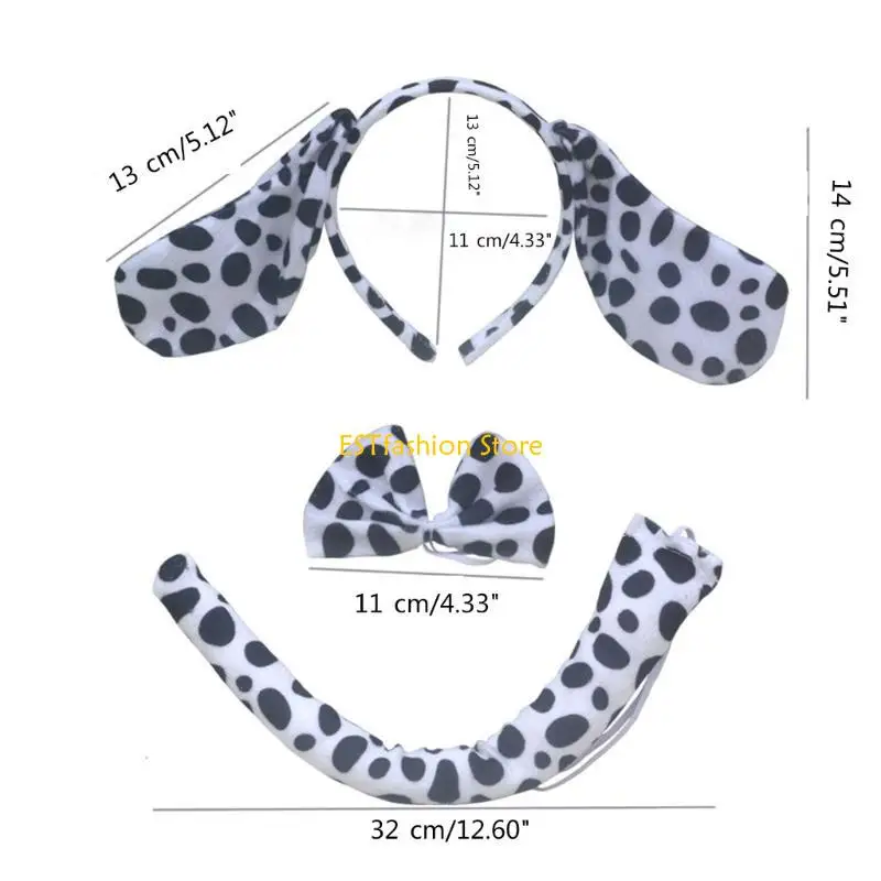 Y5GC 4/5 Pcs Dog Costumes for Girls Boys Cosplay Dog Ears Headband Tail Bow Tutu Tail Animal Fancy Costume Accessories