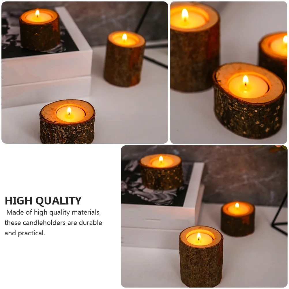 

5Pcs Wooden Branch Candleholder Creative Natural Candlestick for Home Wedding Christmas Party Decoration Unique Chic