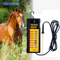 8000/12000V Electric Fence Tester Voltage Meter Waterproof Portable Farm Tool with 6/8 Light Portable Voltage Test Tool