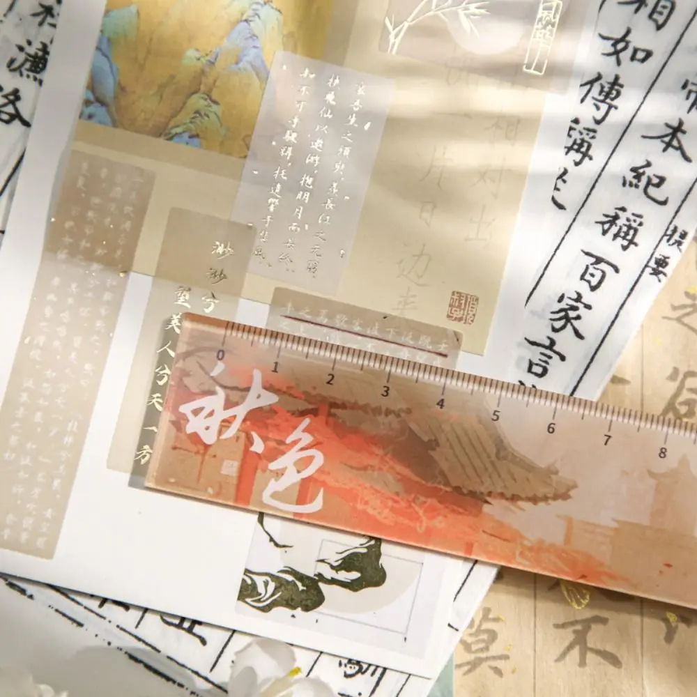 Multifunction 15cm Straight Ruler Creative Acrylic Math Drawing Ruler Dividing Ruler Stationery