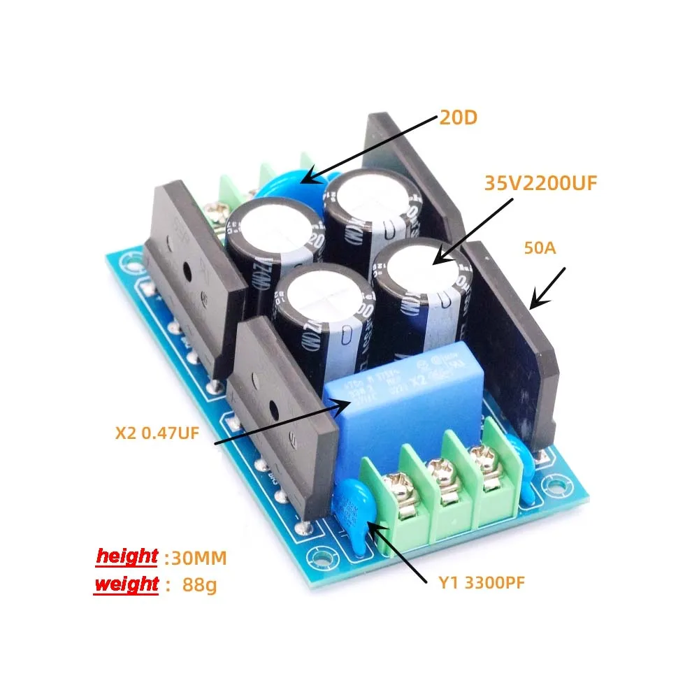 20A Ac Power Filter 110V 220V DC Voltage Blocker Filter Audio Isolator Transformer Eliminate Noise Overvoltage Surge Protection