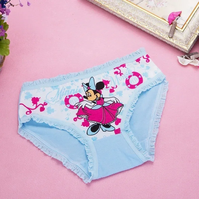 4 unids/pack Minnie bragas para niños ropa interior de Anime para niñas bragas suaves transpirables ropa interior de hogar calzoncillos de algodón de dibujos animados regalos