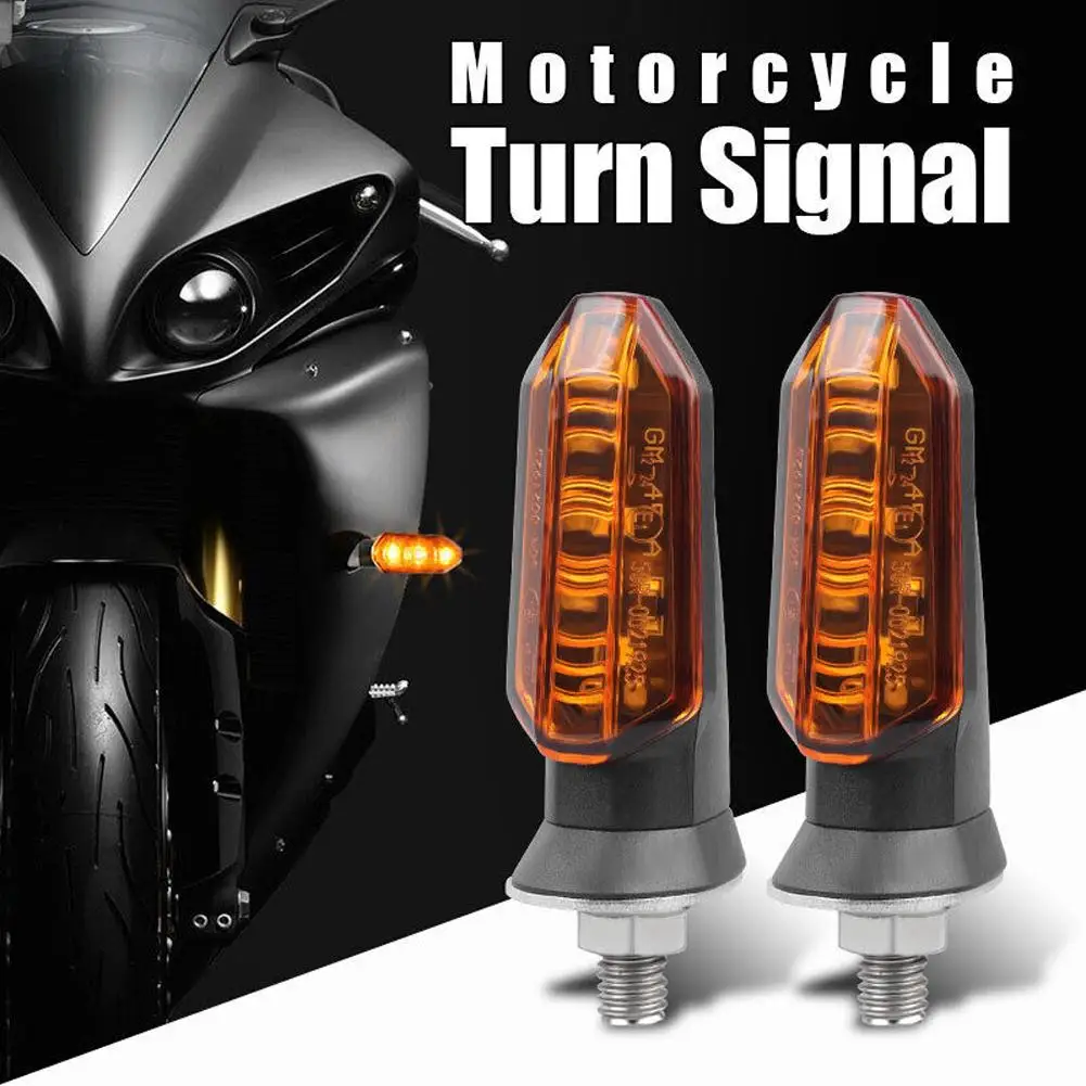 New 2Pcs Motorcycle Turn Signal Indicator Light Universal Motorbike Flasher  3 LED Waterproof Amber Light Tail Light Replacement