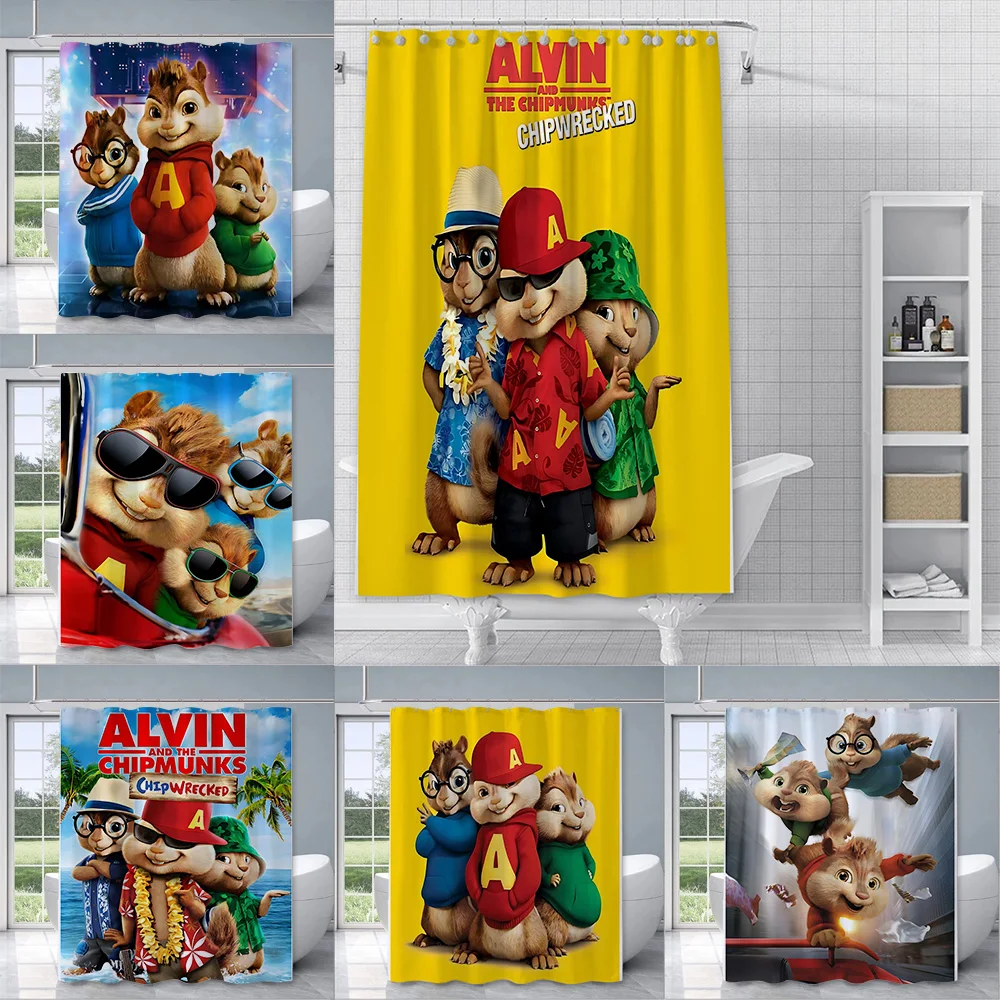 

Shower Curtain Waterproof Polyester Fabric Paint Colorful Bath Curtains Alvin Sevilles Cartoon Home Bathroom Decor With Hook