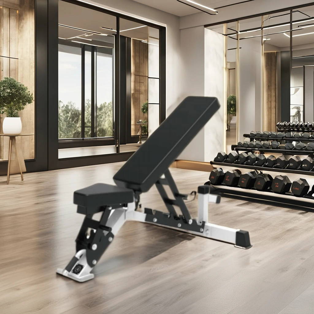 معدات صالة الألعاب الرياضية المائلة القابلة للتعديل، مقعد وزن قابل للطي لتدريبات القوة في صالة الألعاب الرياضية، مقاعد البدلاء والرفوف #1