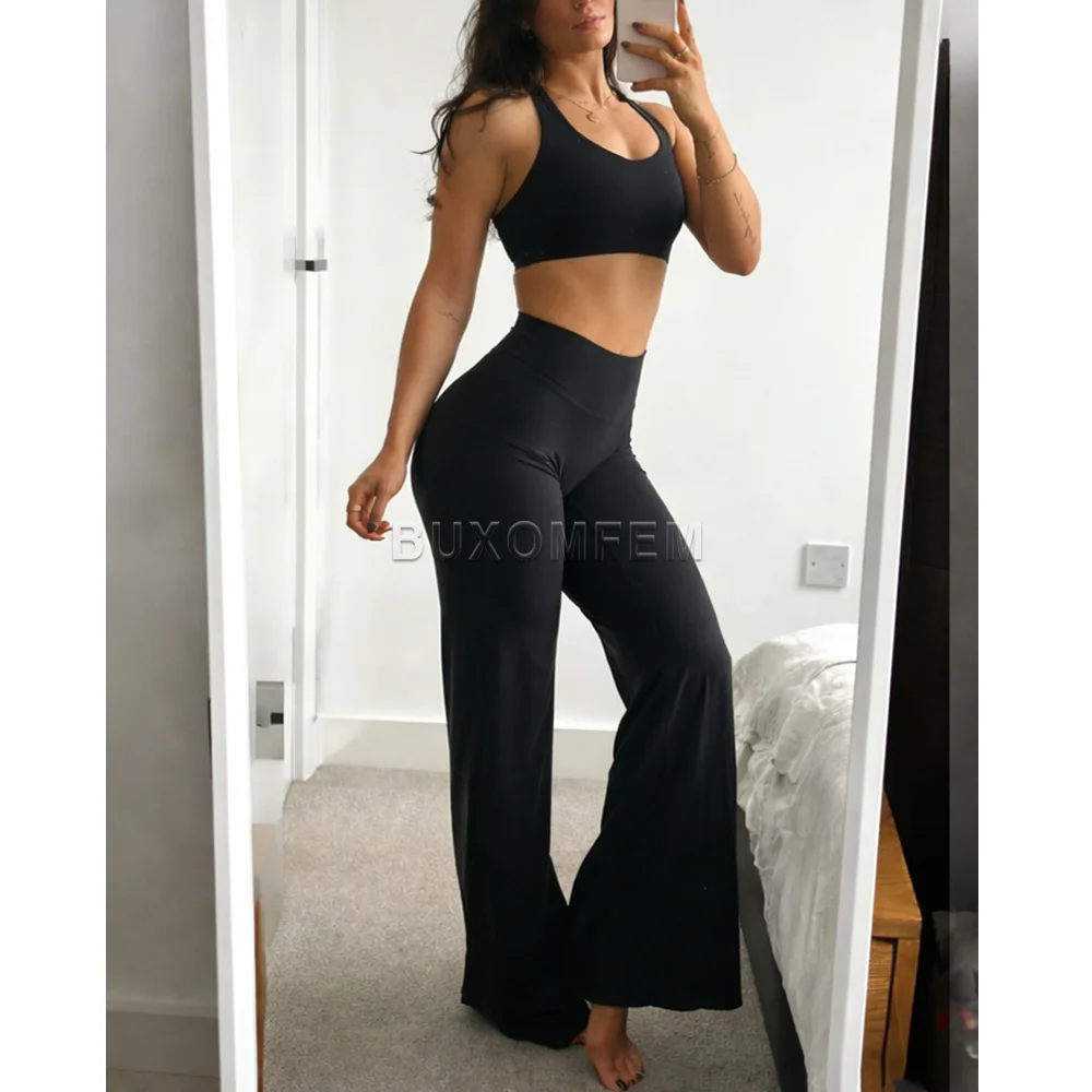 

Women's Modeling Wrap Hips Lightly Shaped Leggings Ladies High Waisted Lifting Hip Yoga Pants Women's New Stylish Flared Jeans