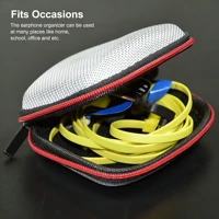 Sac de rangement pour écouteurs, boîte carrée pour casque, étui de rangement pour écouteurs d'intérieur et d'extérieur, accessoires avec fermeture éclair 2