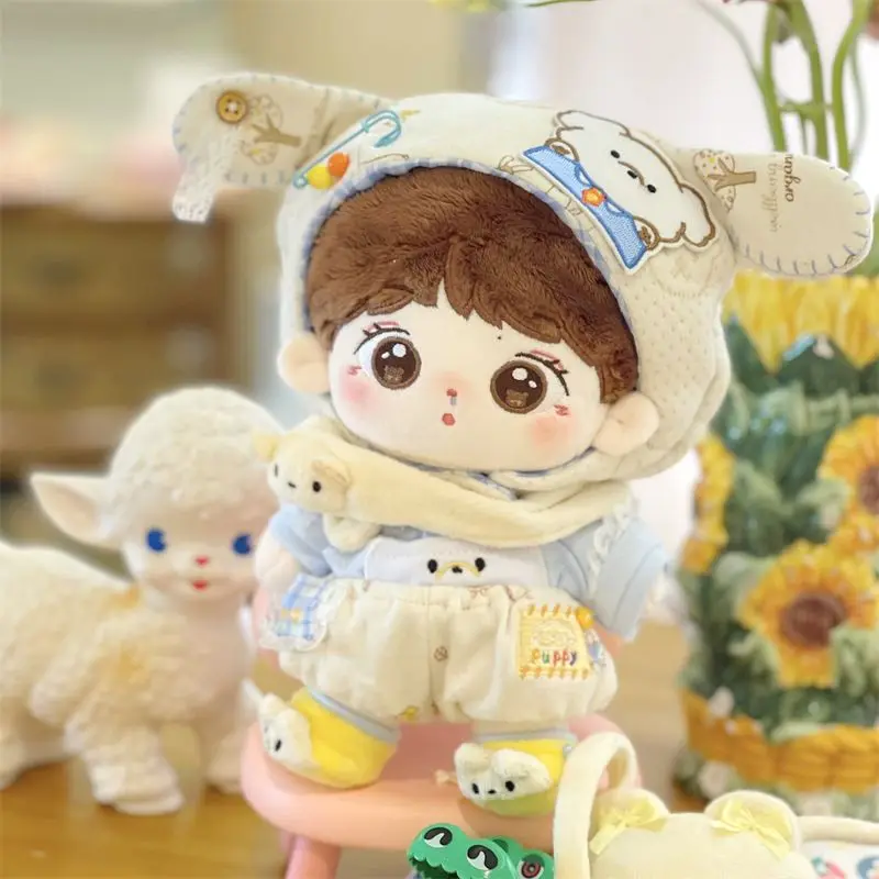 Kawaii In Stock 20cm Wang Yibo Stuffed Plush Change Clothes Naked Mini Doll Cute Soft Toy Minidoll