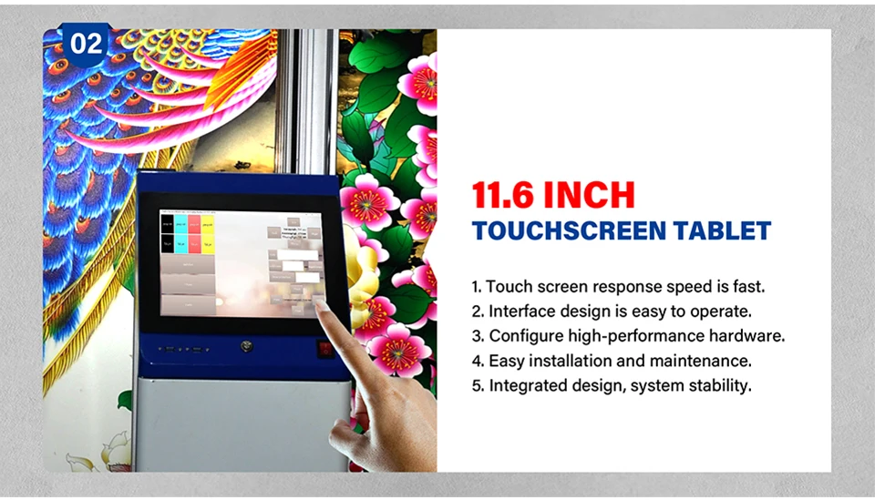 

TH-UV32 AI wall printer with CMYK UV ink single H16 printhead 32 square meters per hour printing speed 9600dpi resolution
