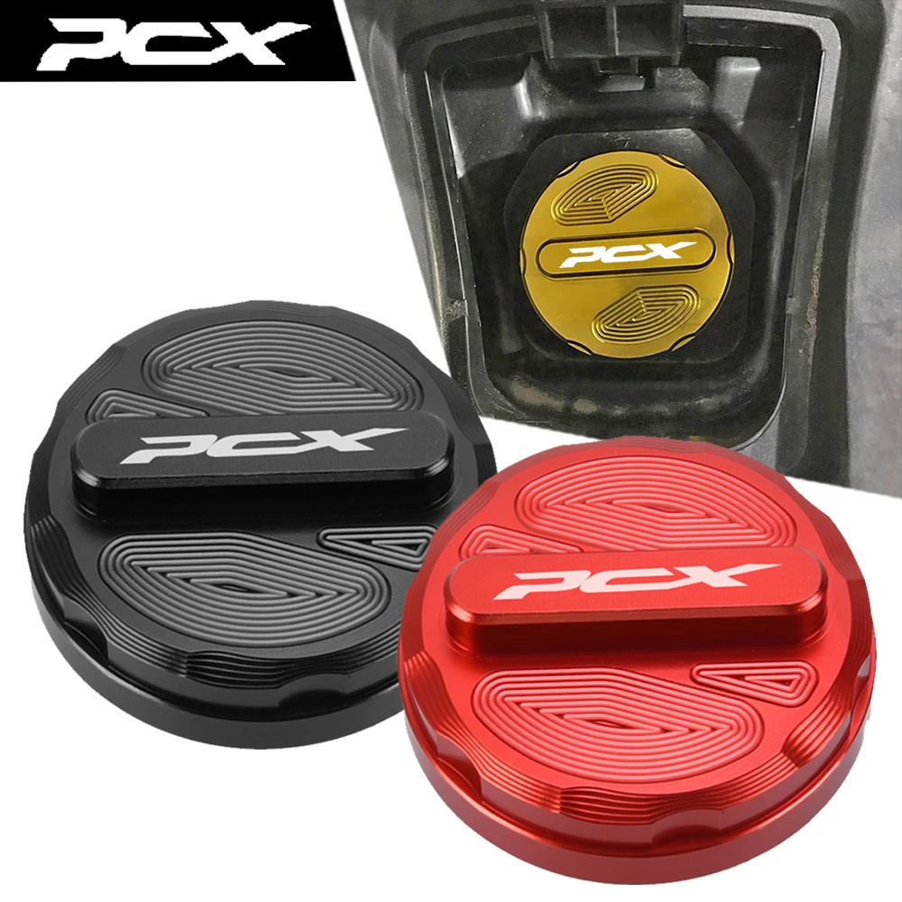 

PCX Motorcycle Fuel Tank Cover Petrol Box Cap CNC Aluminum Accessories For Honda PCX 125 150 160 200 EV HP MPG PCX160-CBS 18-21