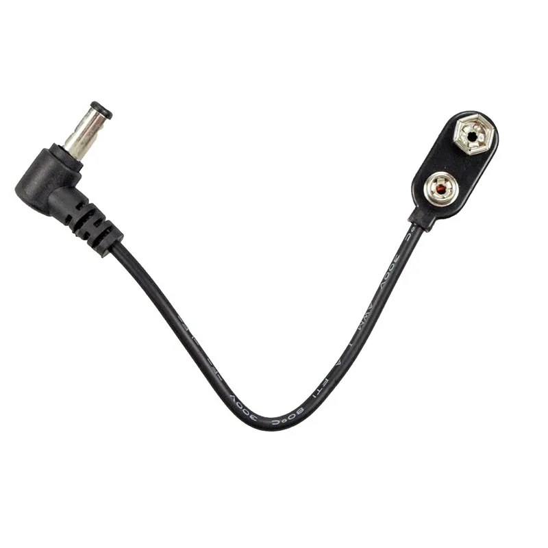 Demonfx DC Power Cable Snap Connector 2.1mm 5.5mm Plug for Guitar Effect Pedal DC 9V Battery Clip Converter For Effect Pedal