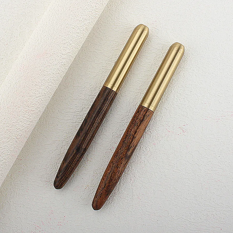 

Rollerball Pens Gift 1pc/lot Metal Wooden Smooth Writing Medium Point 0.7mm Black Ink Refill Ballpoint Pens Office Supplies