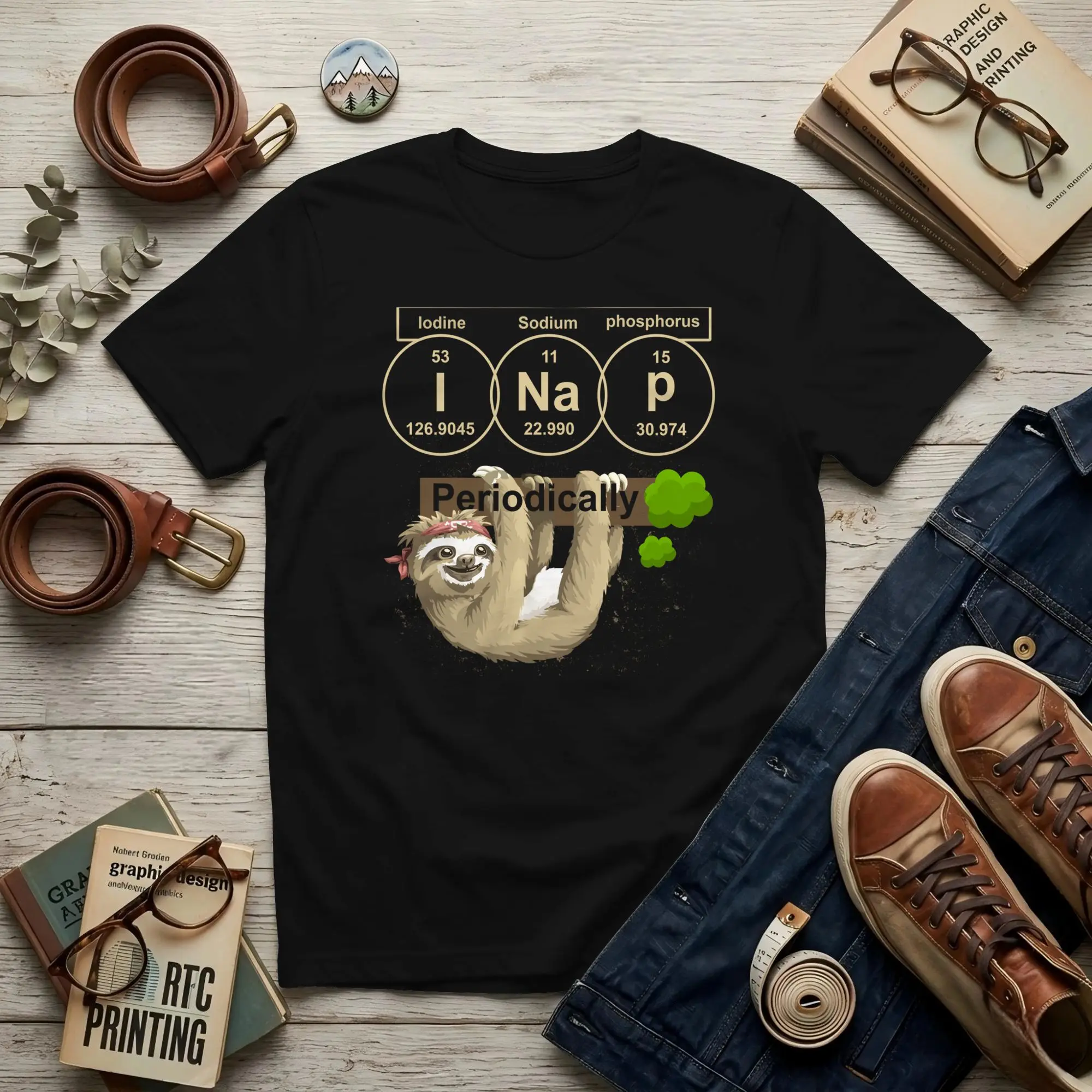 I Nap Periodically Men's T Shirts Science Crazy Tee Shirt Short Sleeve O Neck 100% Cotton Printed Clothing T-Shirt