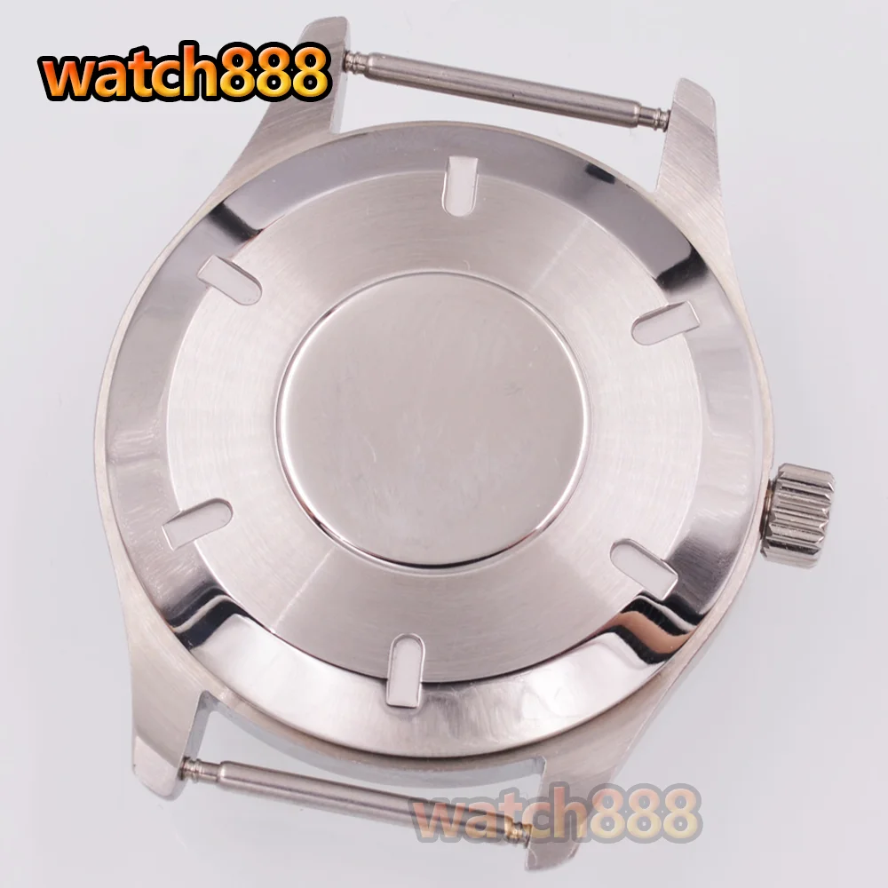 watch888 40mm Stainless Steel Silver/Black/Coffee color Watch Case Sapphire Glass Fit NH35 NH36 ETA2824 PT5000 Movement
