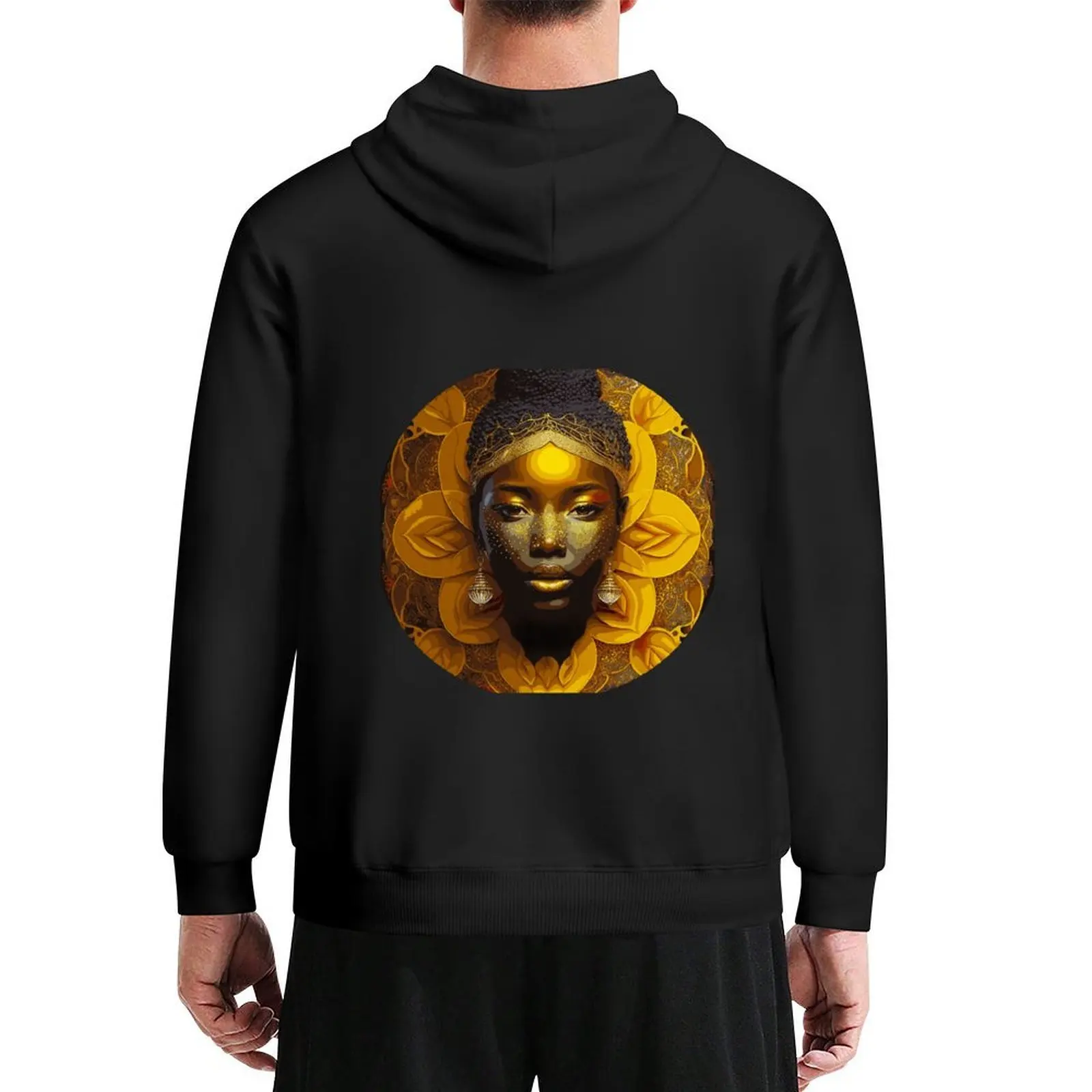 

Oshun of the Sunflowers Hoodie hooded shirt men clothes autumn jacket men korean clothes tracksuit