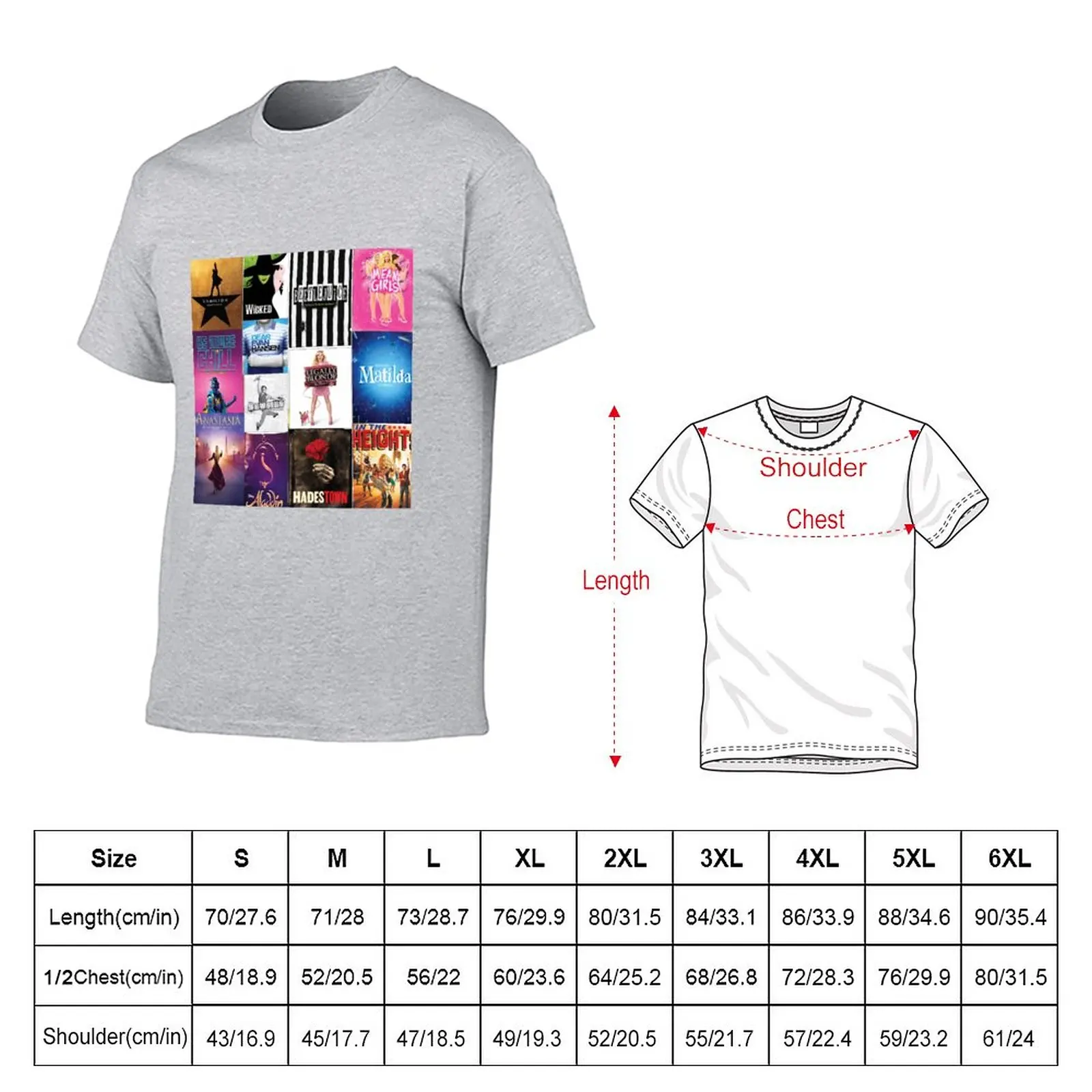 Musical Playbill Collage T-Shirt black t shirts man clothes mens plain t shirts