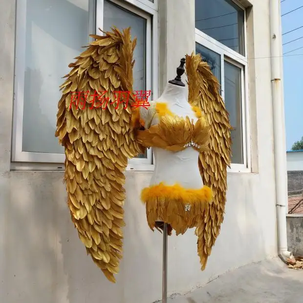 Enfants adultes CosPlay fête hirondelle ange doré plume ailes d'oiseau accessoire enfants Halloween fête de noël