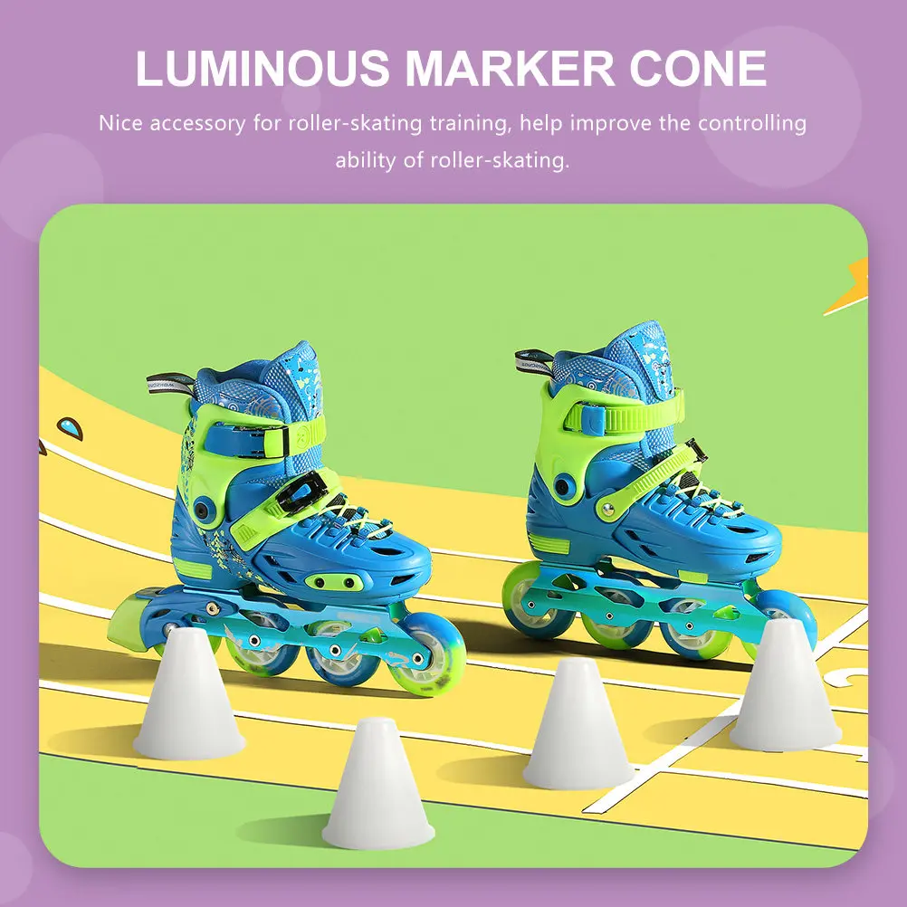 1Set Outdoor Roller Skating Training Cones Windproof Hollow Design Pe Material Skating Obstacle Cones for Agility Proficiency
