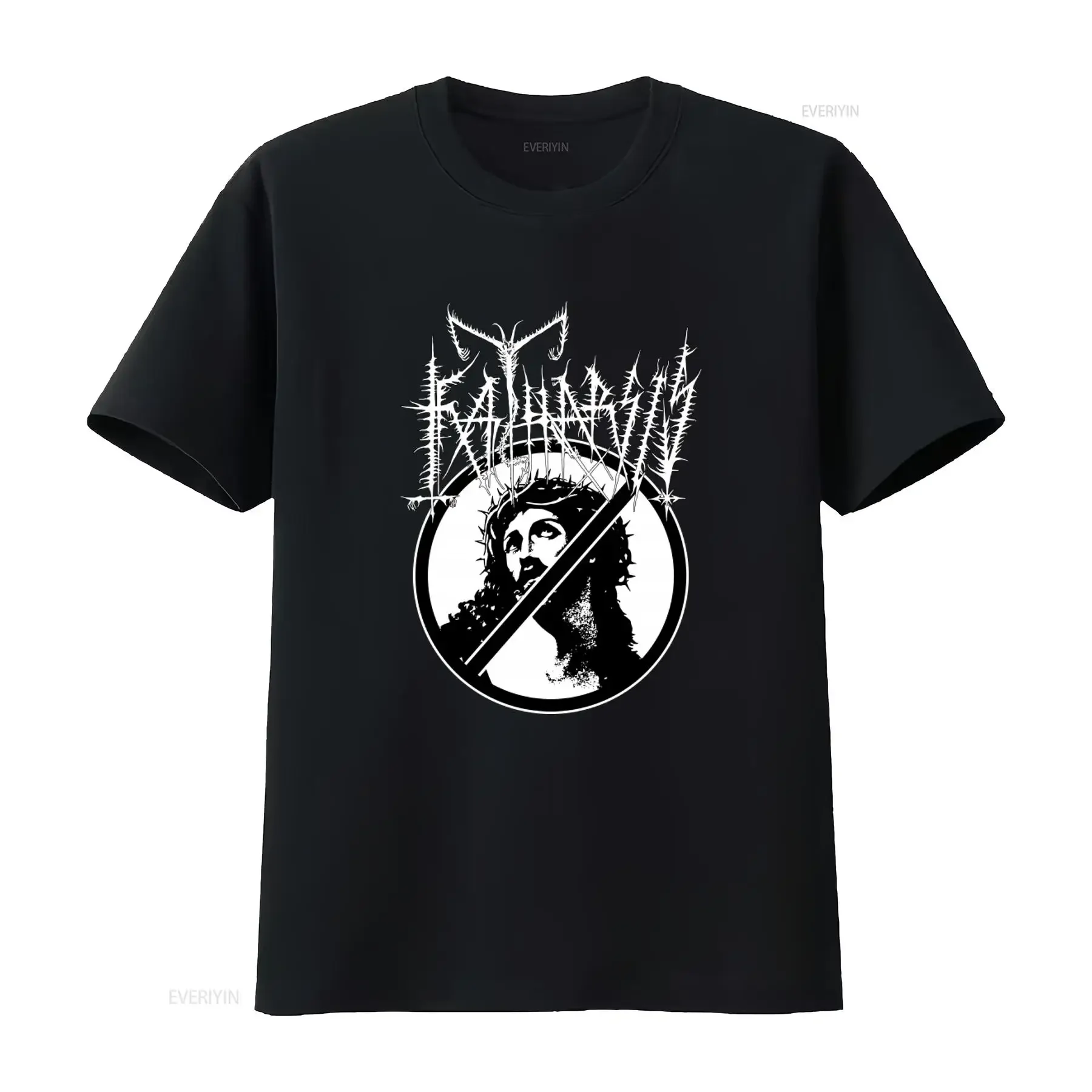 Katharsis New X Large Black Metal T Shirt with Sargeist Baptism Mgla Blasphemy Print vintage Washed Unisex homme