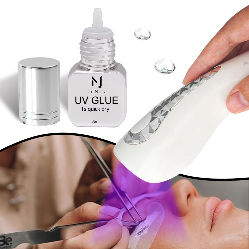 JOMAY UV LIJM 1-3S Sneldrogende Sterke Valse Wimper Lijm Lijm Voor Wimper Extensions 4 kleur 5 ml UV Lijm