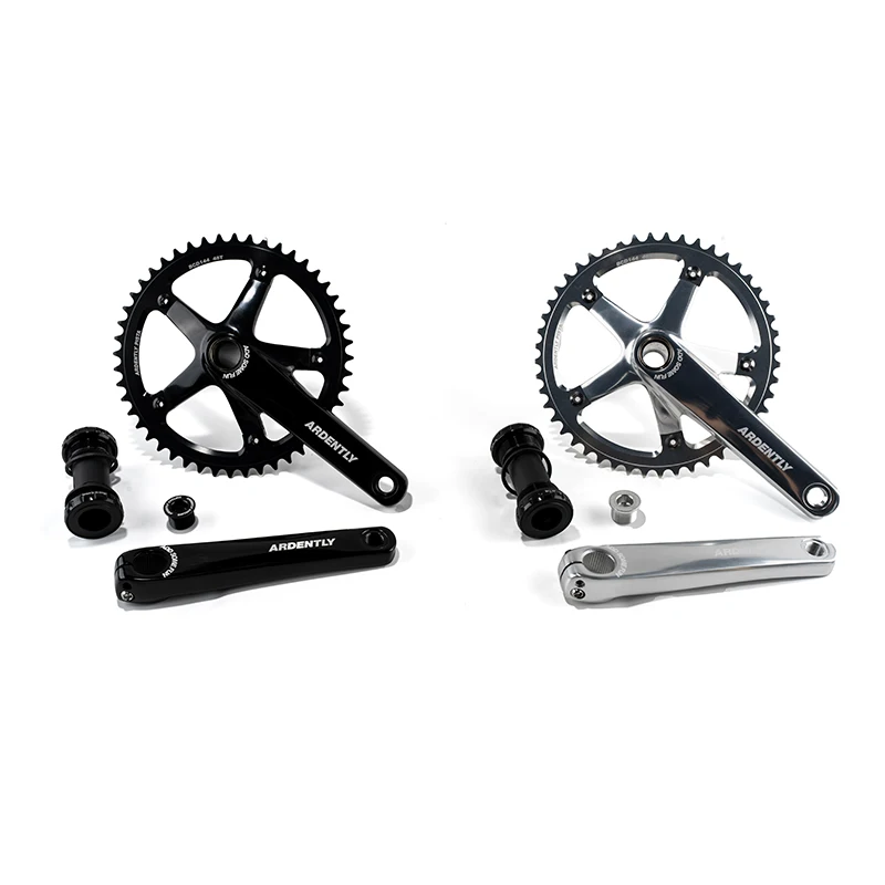 

ARDENTLY Bicycle Crankset 144BCD Single Speed Bike Square Hole Crank Chainring Aluminum Alloy with Bottom Chainwheel 165mm 49T