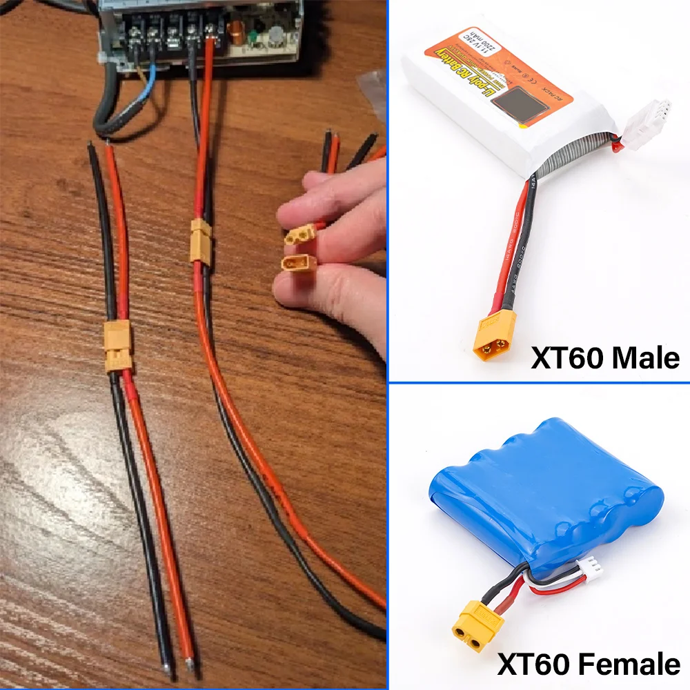 XT60 Connector Male & Female Plug with 15cm14 AWG Silicone Wire for RC Airplane Quadcopter Lipo Battery ESC FPV Drone