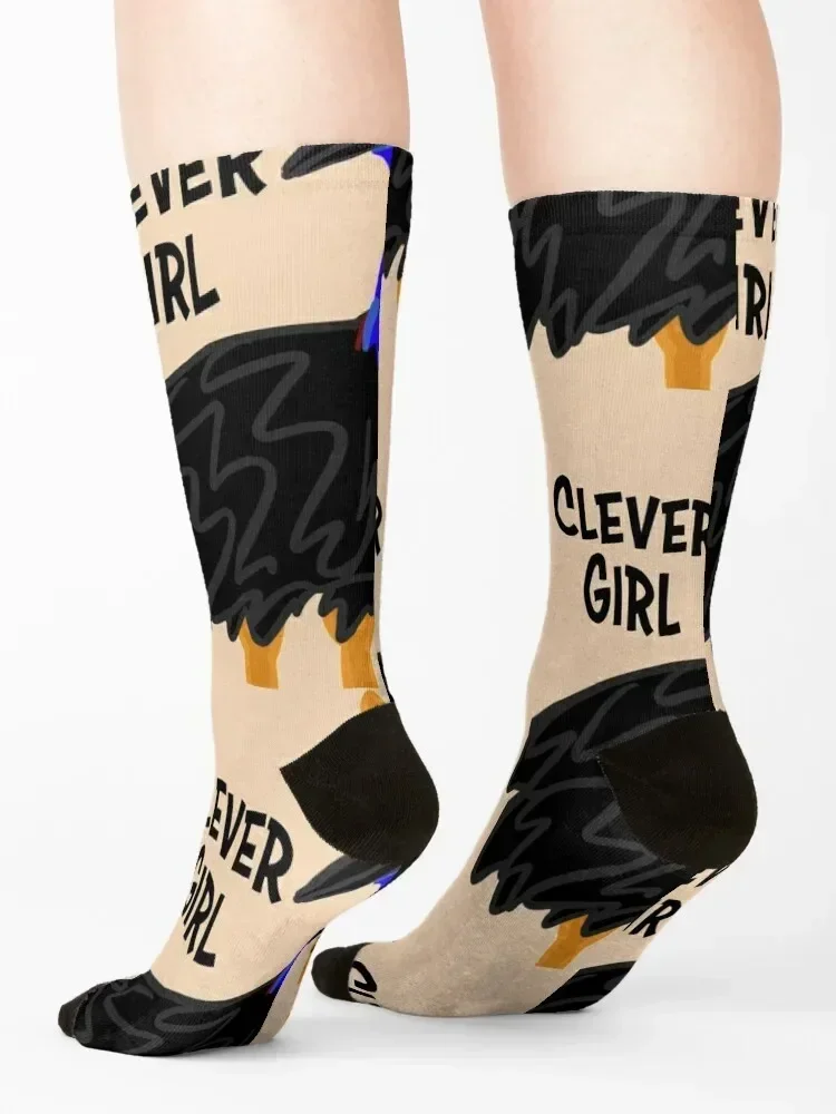 Clever Girl. Cassowary - Cartoon Socks luxe colored Non-slip tennis Socks Women's Men's