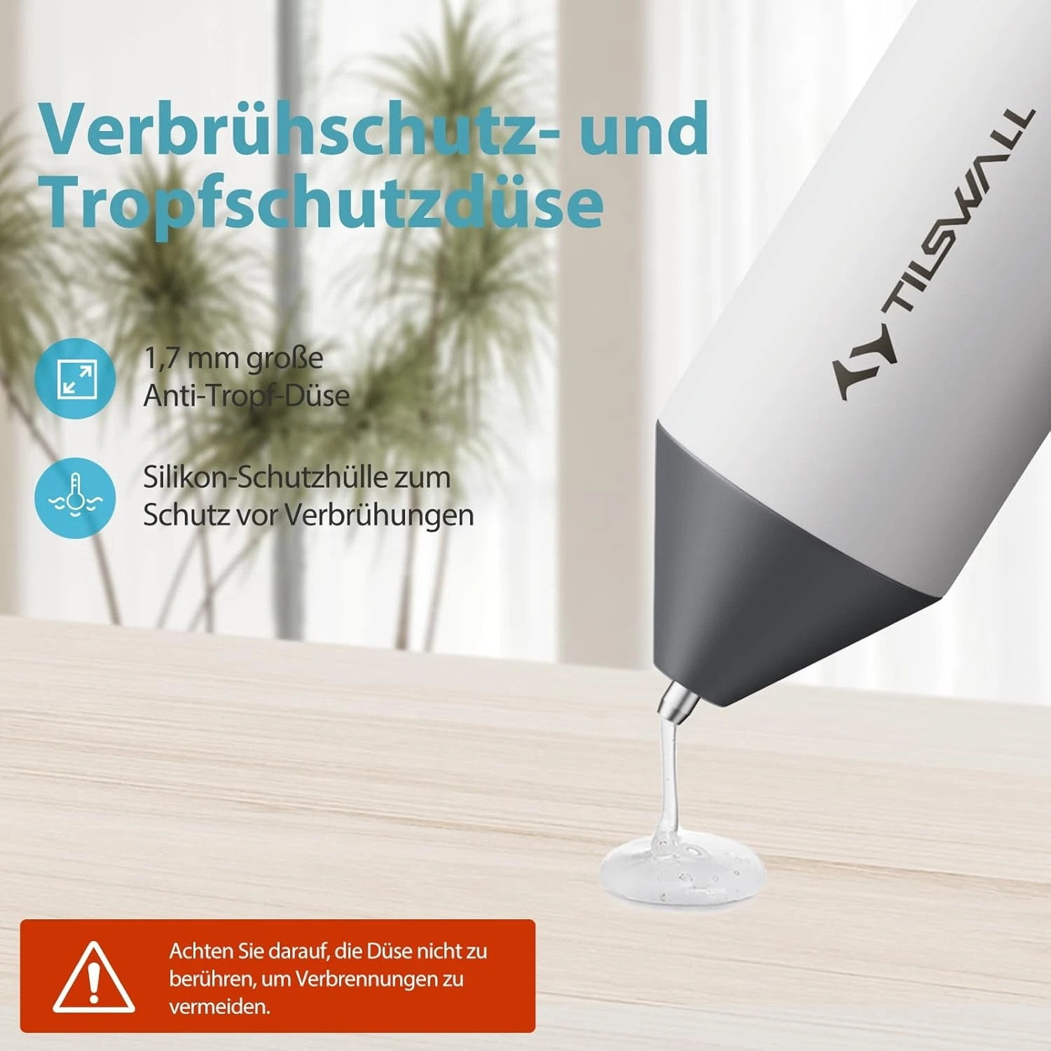 Gordless Heißklebepistole mit 2000-mAh-Akku, Typ-C-Ladefunktion, 20 Stück 7x140-mm-Klebestifte für DIY-Bastelarbeiten und schnelle Reparaturen. – Detail 10