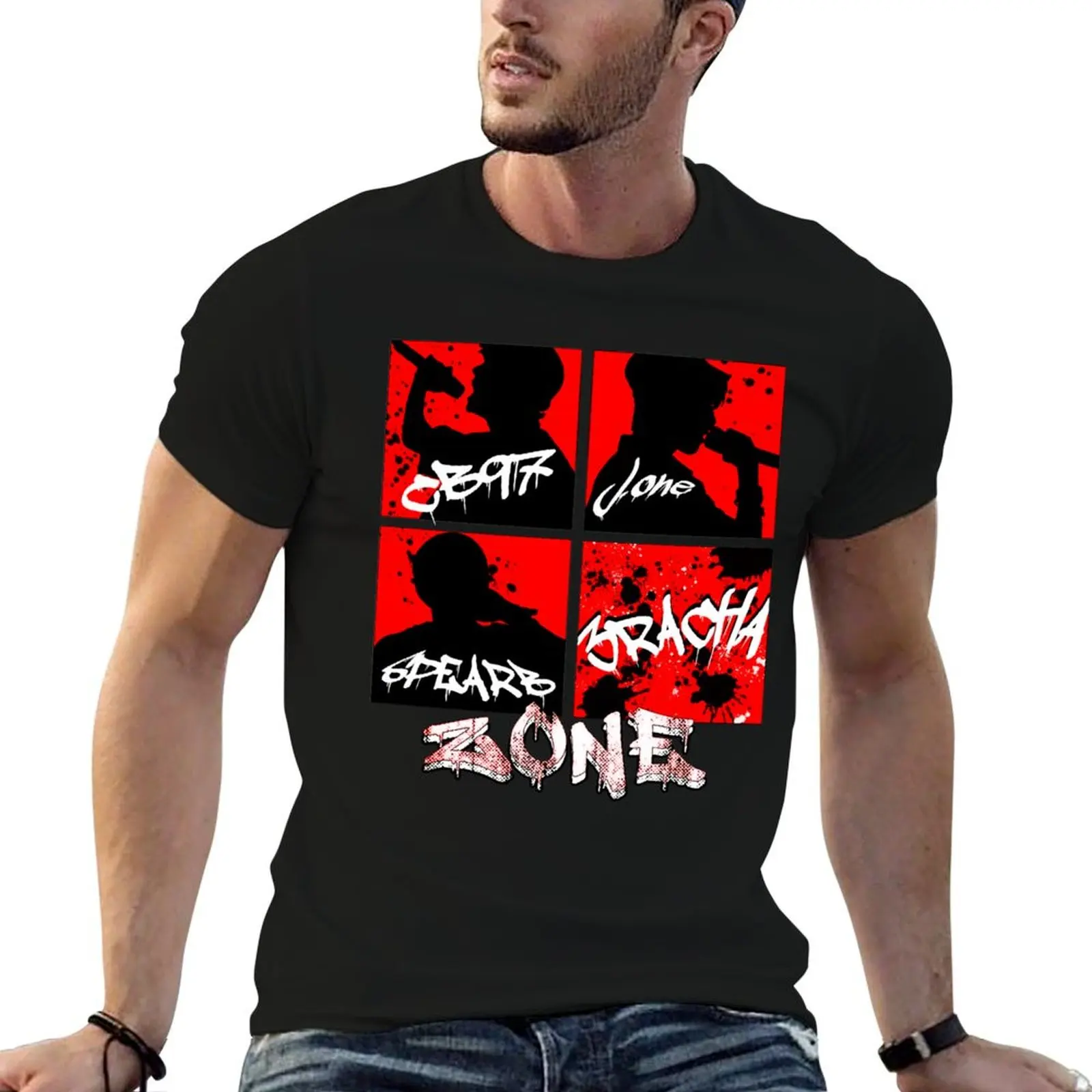 3RACHA ZONE Silhouettes T-Shirt Casual Soft Cotton Short Sleeve Tee