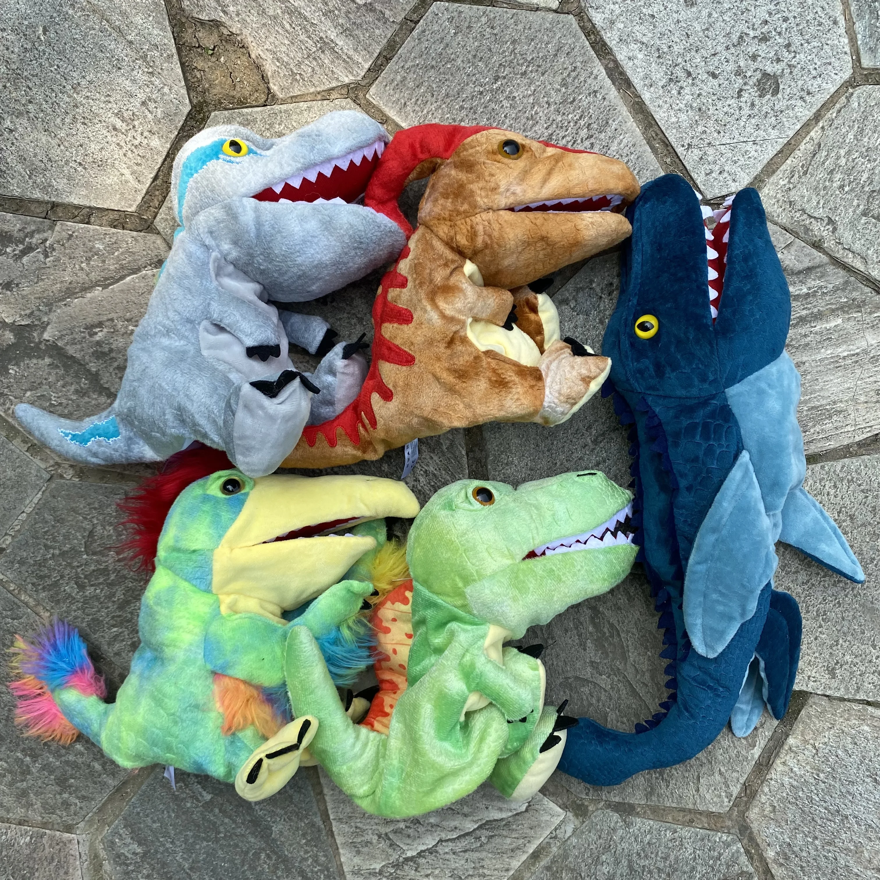 Dinosaurus Poppen Speelgoed Pluche Handpoppen Zeeleven Ouder-Kind Interactieve Kleding Rekwisieten Haai Zeeschildpadden Krokodildolfijnen