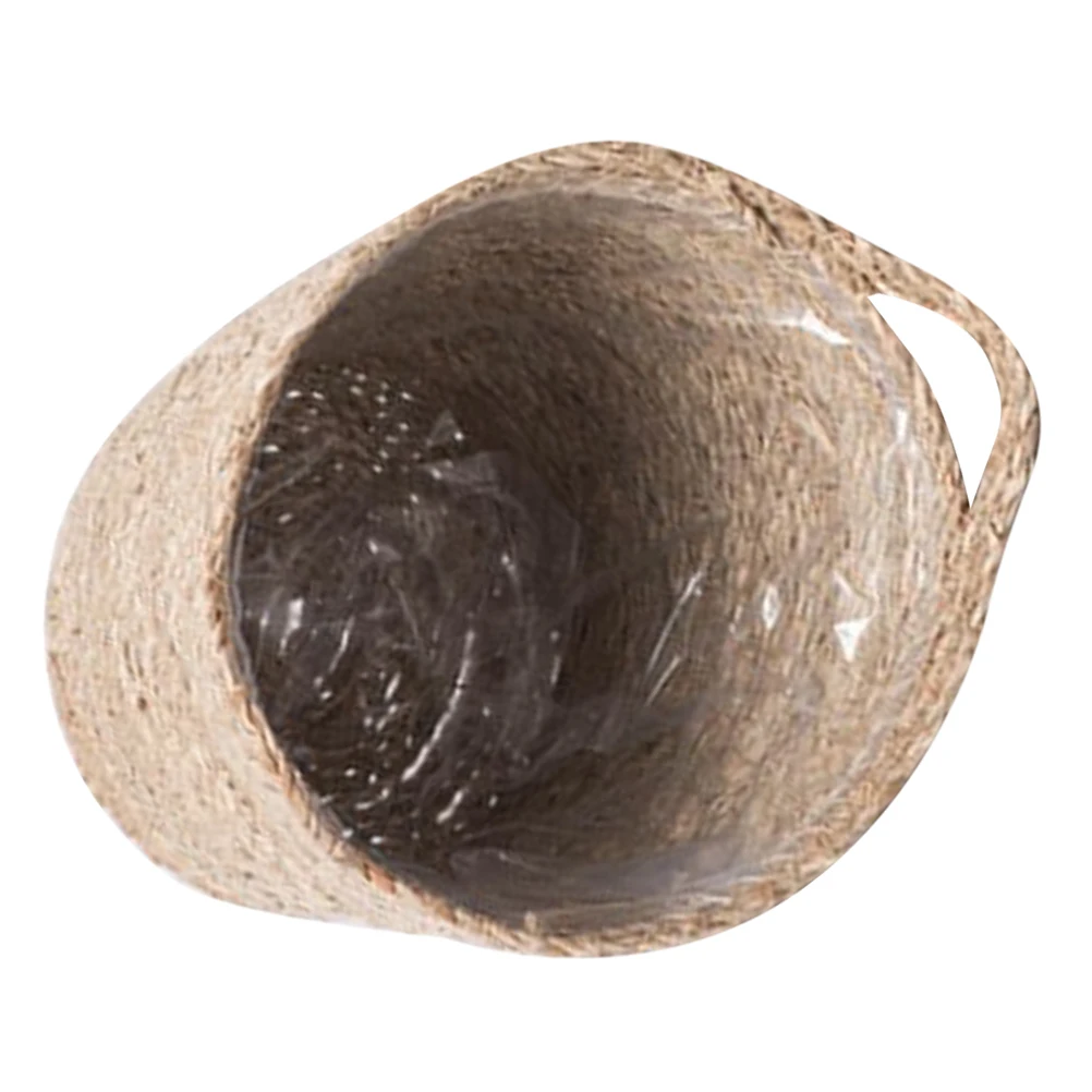 

Woven Flower Pot Decorative Storage Basket Plant Hand Weave Planter Hand-woven Straw