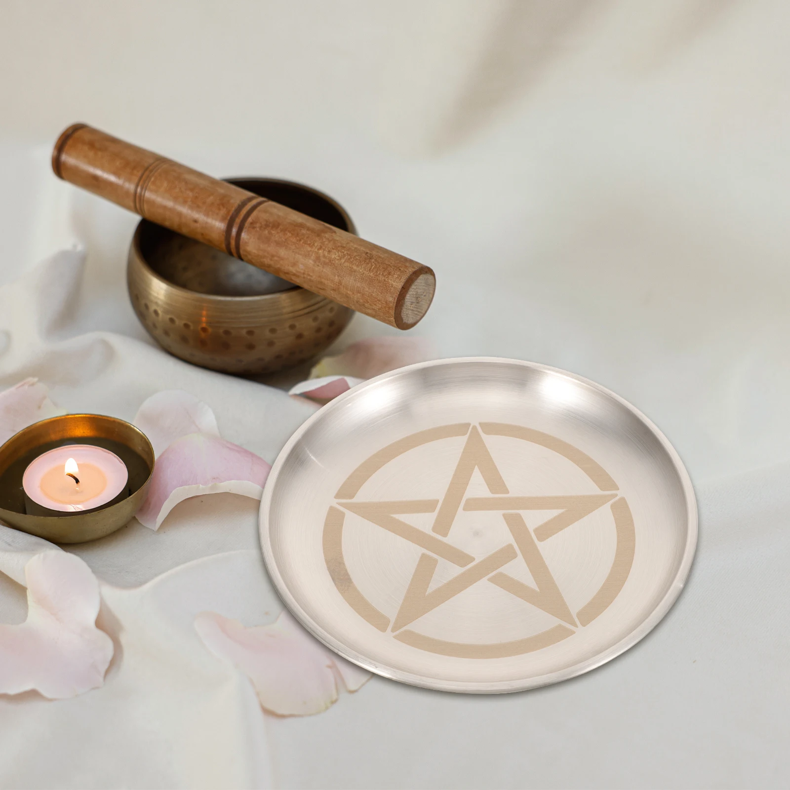 

Plate Altar Ritual Metal Tray Holder Display Metal Storage Tray Home Brass Plate Temple Decoration